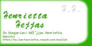 henrietta hejjas business card